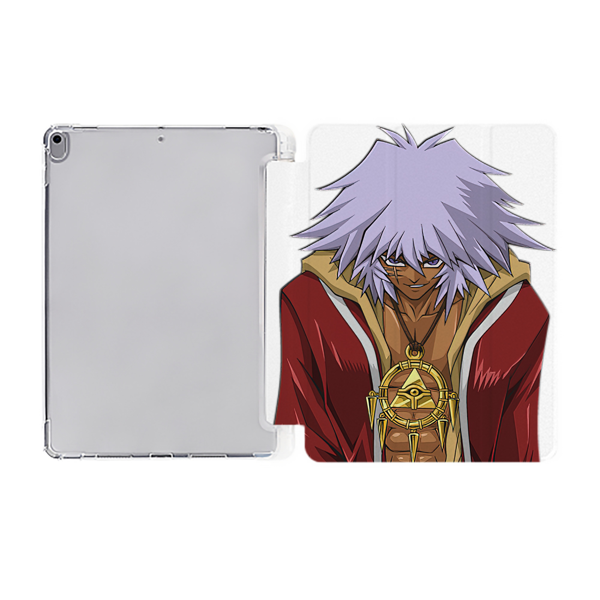 （画像用） 遊☆戯☆王 Yu-Gi-Oh! IPad ケース ペン収納付き 三つ折りスタンド PUレザー×シリコン 対応機種9.5/10.5/10.9インチ